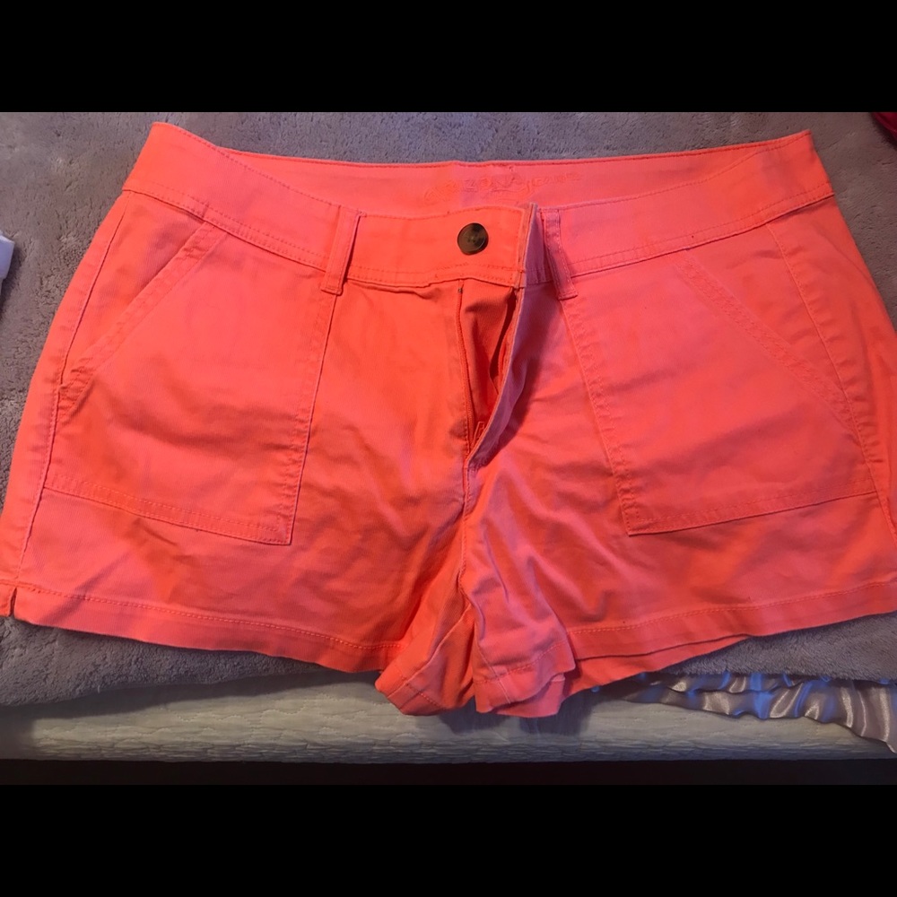 Salmon colored shorts !
